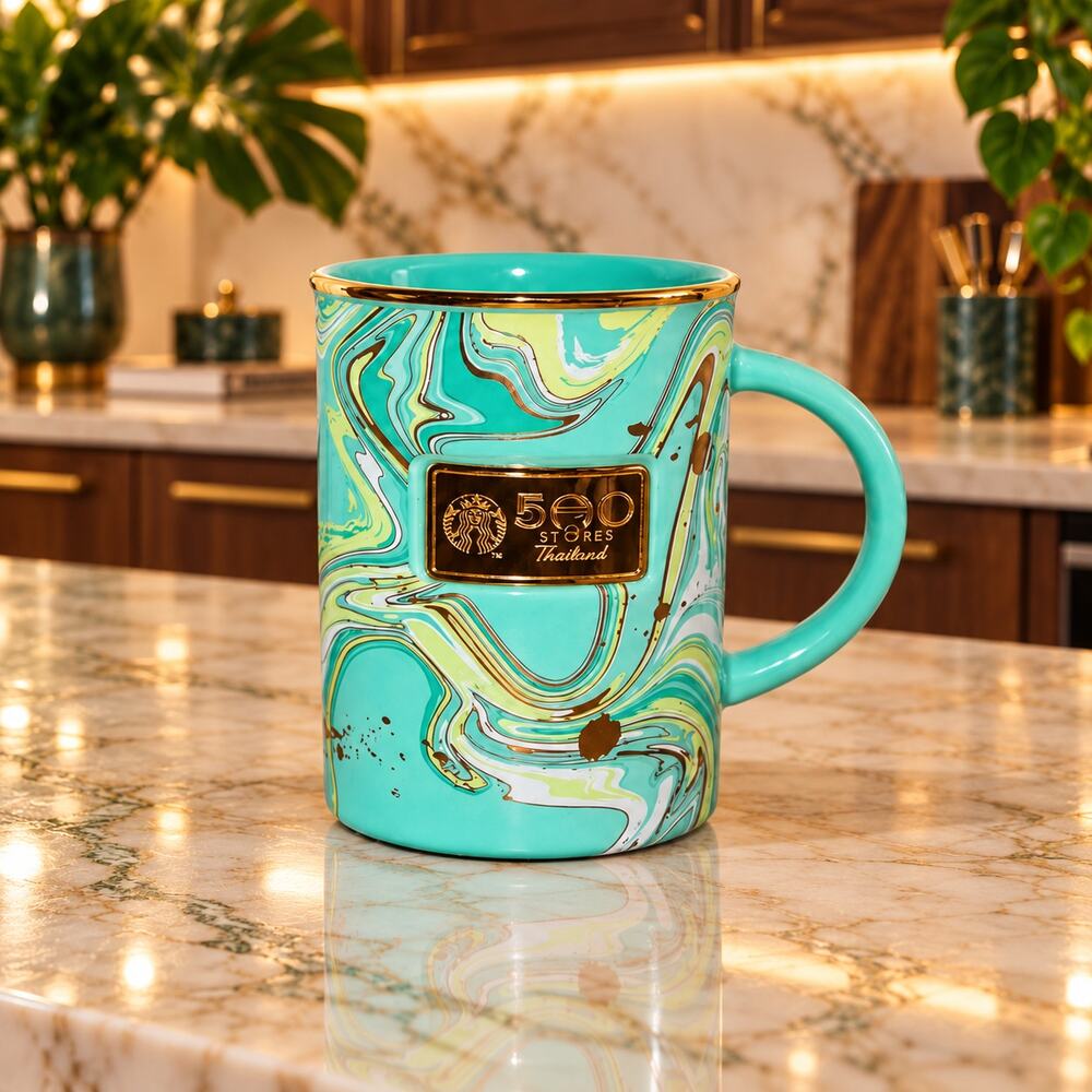 RARE Starbucks Thailand 500 Store Achievement Commemorative Mug 12oz 355ml